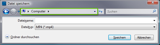 Video auf USB-Stick speichern