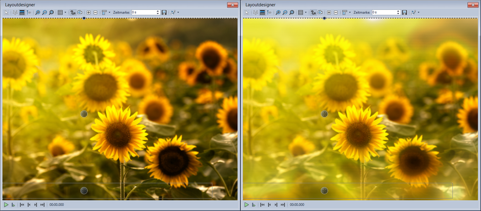 Links ohne Bildeffekt (Original), rechts mit Bildeffekt