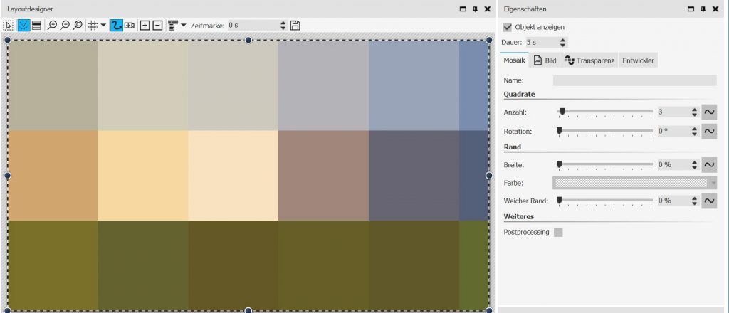 Mosaik-Effekt zur Farbauswahl