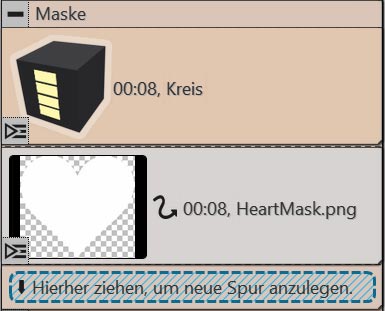 Kreis und Herz als Maske