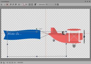 Outdoor-Paket: Flugzeug mit Banner - Flexi-Collage im Layoutdesigner