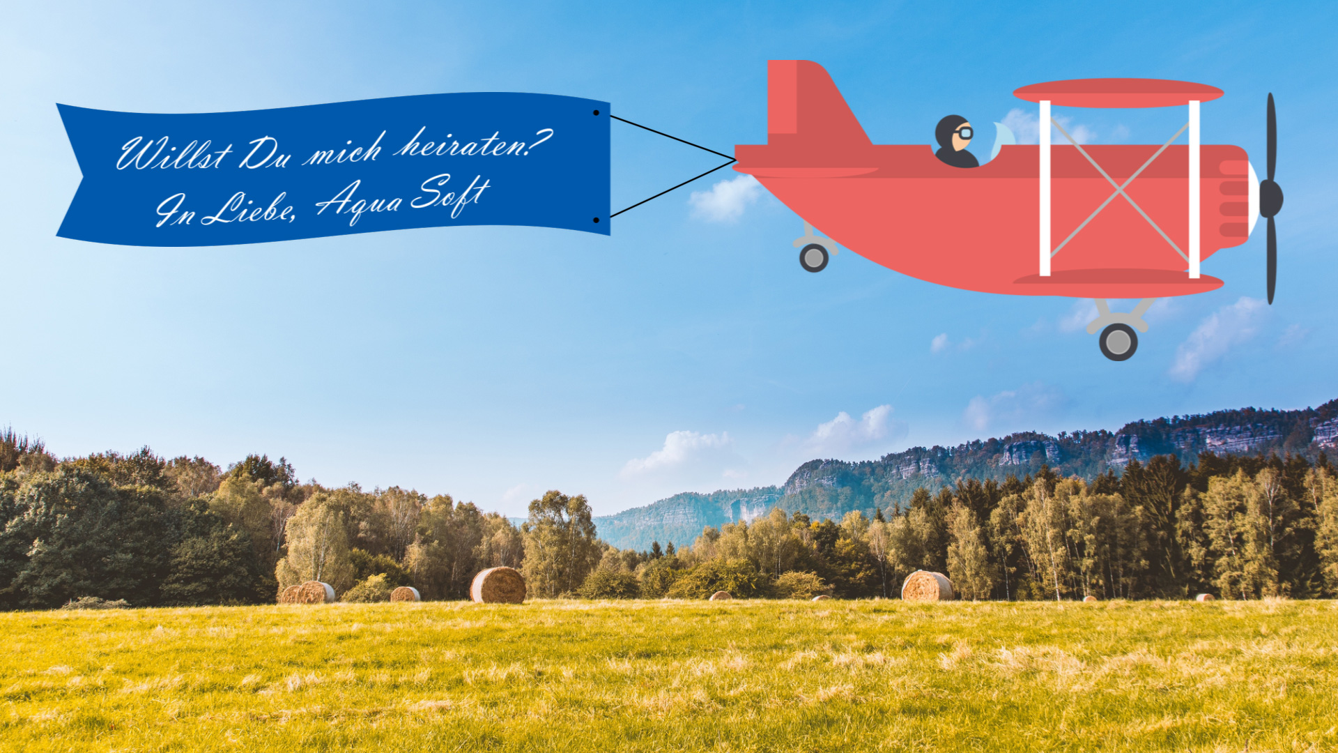 Outdoor Paket Animation Von Ameise Flugzeug Mit Banner Und Fernglas