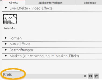 Suchbegriff in Toolbox-Suche eingeben