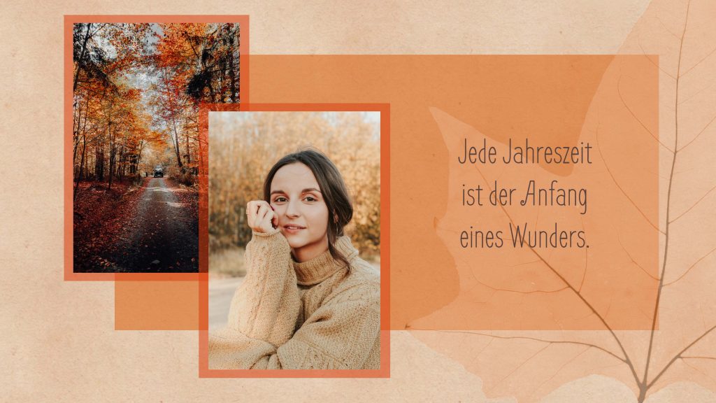 Layout für eine Collage mit Herbst-Fotos