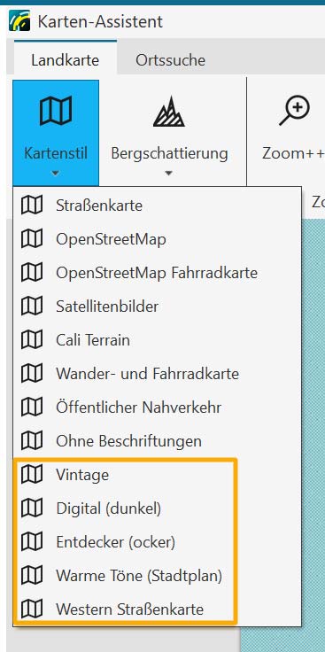 Kartenstile im Karten-Assistenten