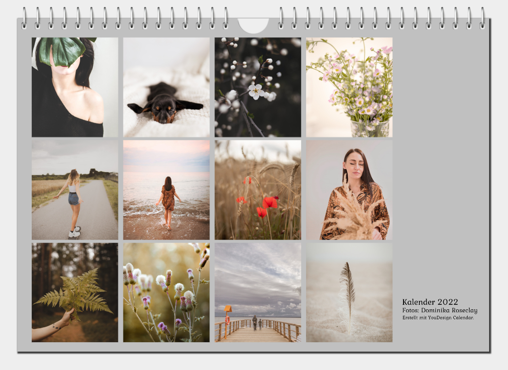 Kalender-Rückseite mit Fotos - Variante 1 