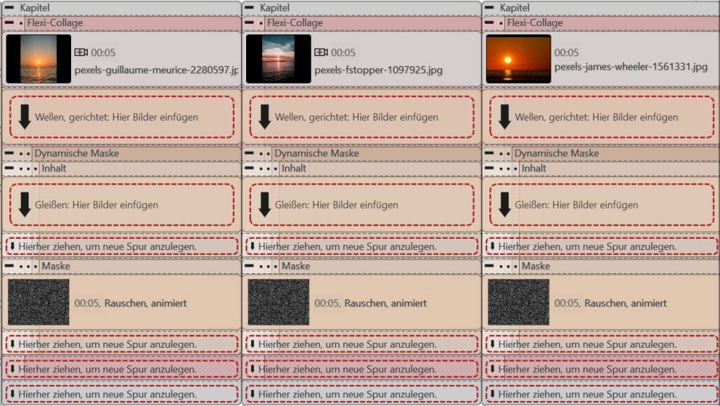 Ausschnitt der Timeline im VIP-Projekt