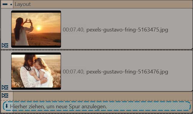 Layout-Effekt in der Timeline