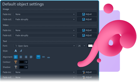 Extended program settings Extended program settings