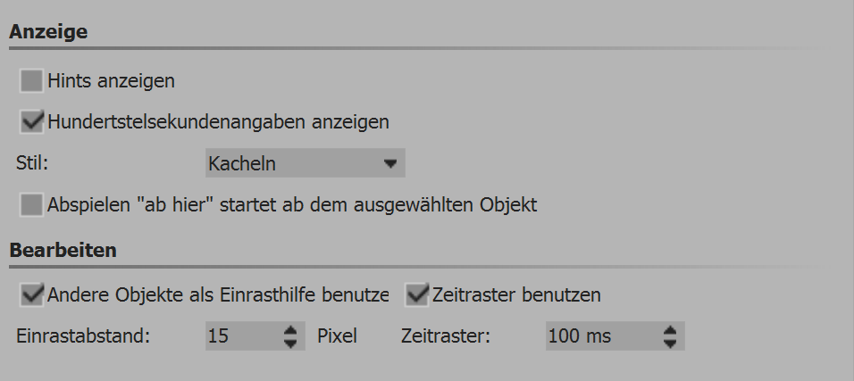 Programmeinstellungen