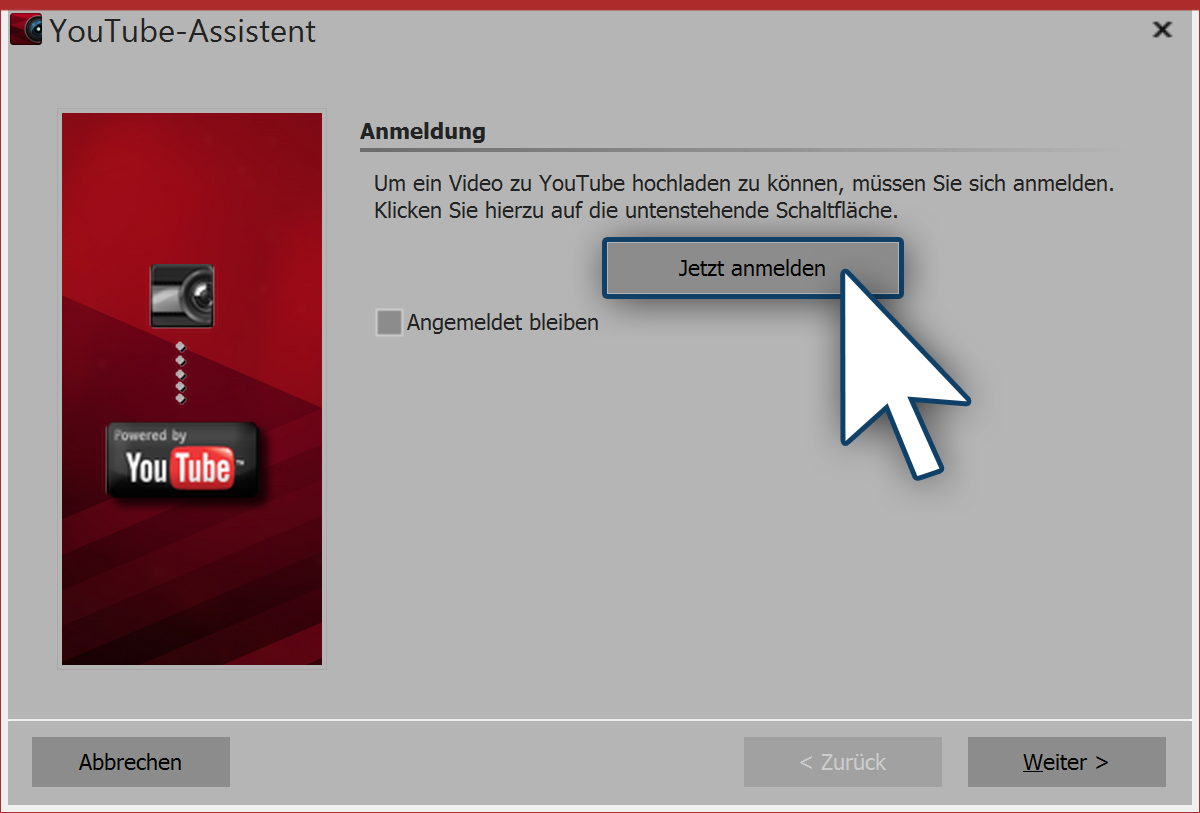 Bei YouTube anmelden