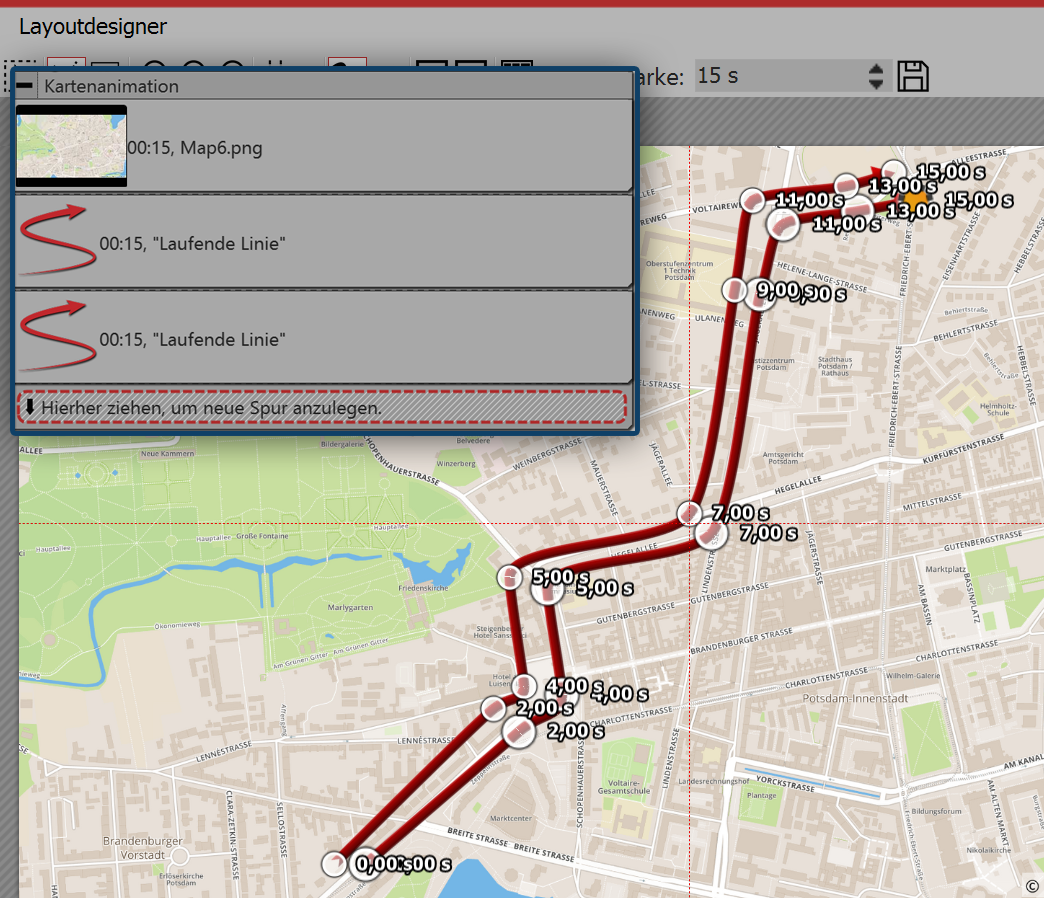 Bewegungsmarken parallel setzen