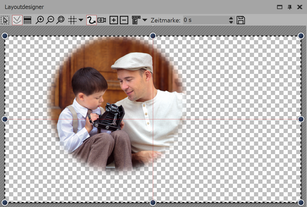 Gelber Rahmen des Effektes ist angeklickt