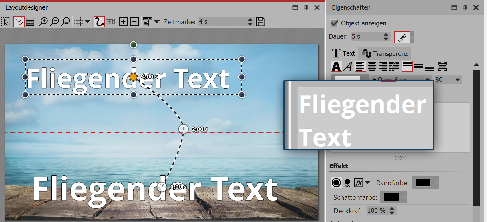 Bildbeschriftung im Textfeld eingeben