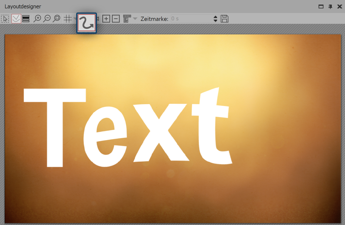 Text-Objekt wird durch Displacement-Effekt verzerrt