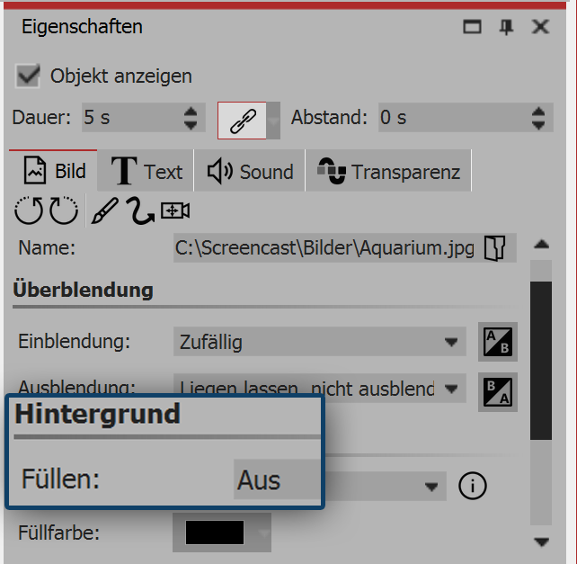 Hintergrund wird nicht gefüllt
