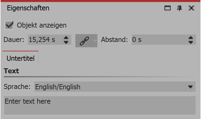 Sprache wählen und Text eingeben