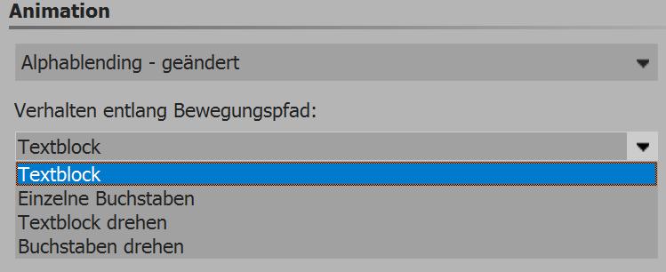 Verhalten entlang Bewegungspfad