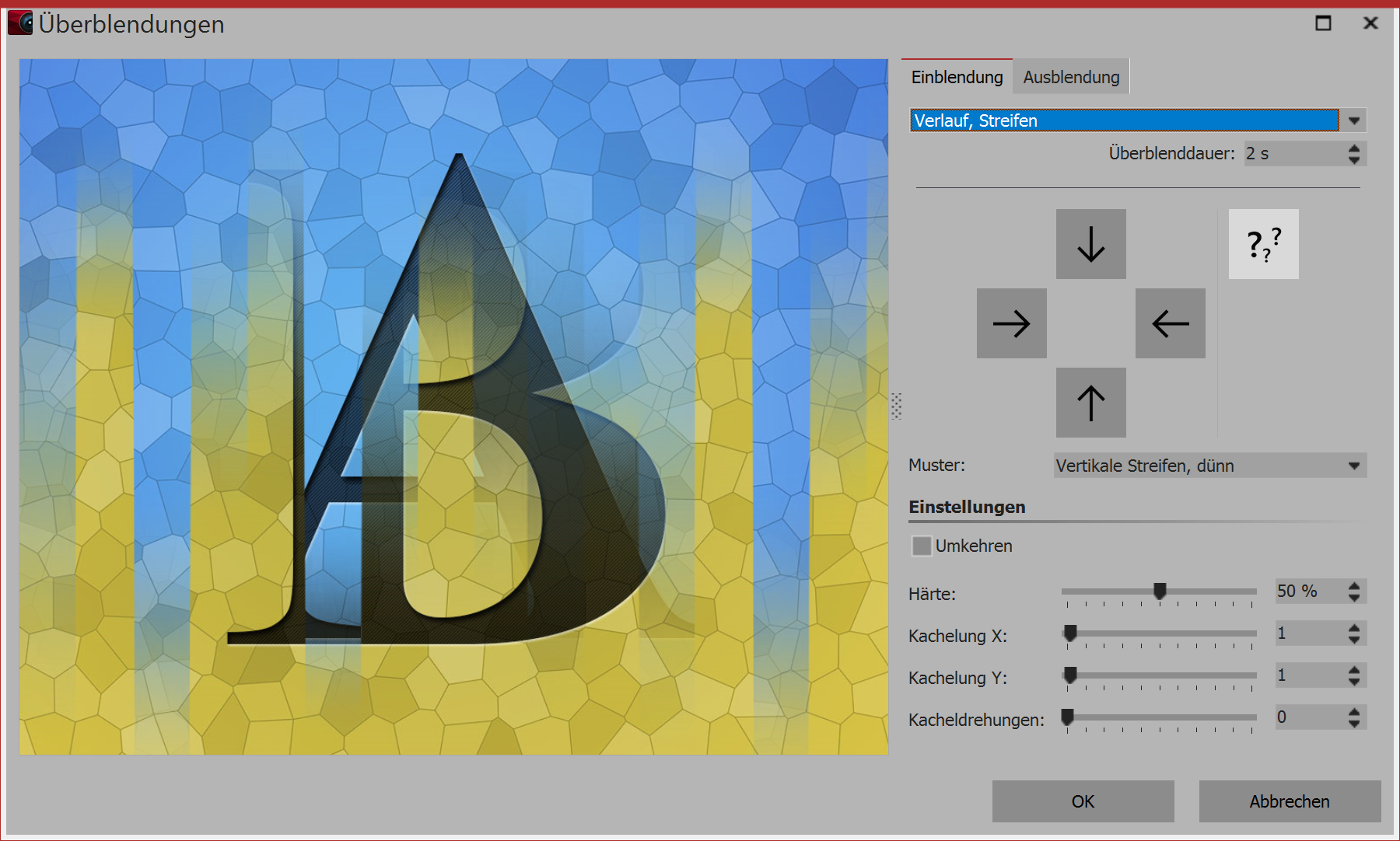 Einblendung anpassen