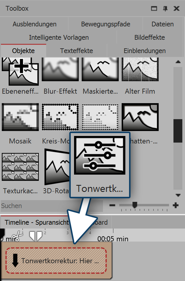 Tonwertkorrektur einfügen