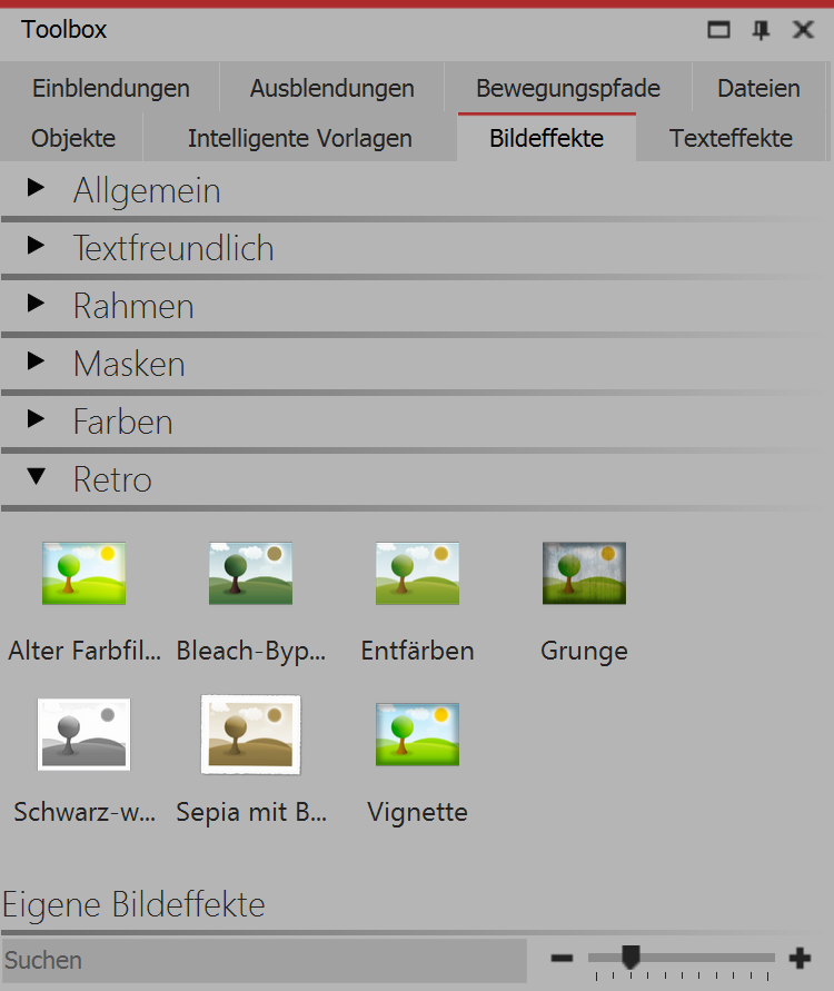 Bildeffekte in der Toolbox