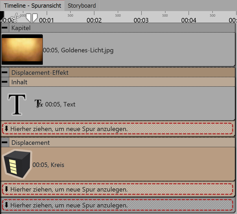 Gefüllter Displacement-Effekt