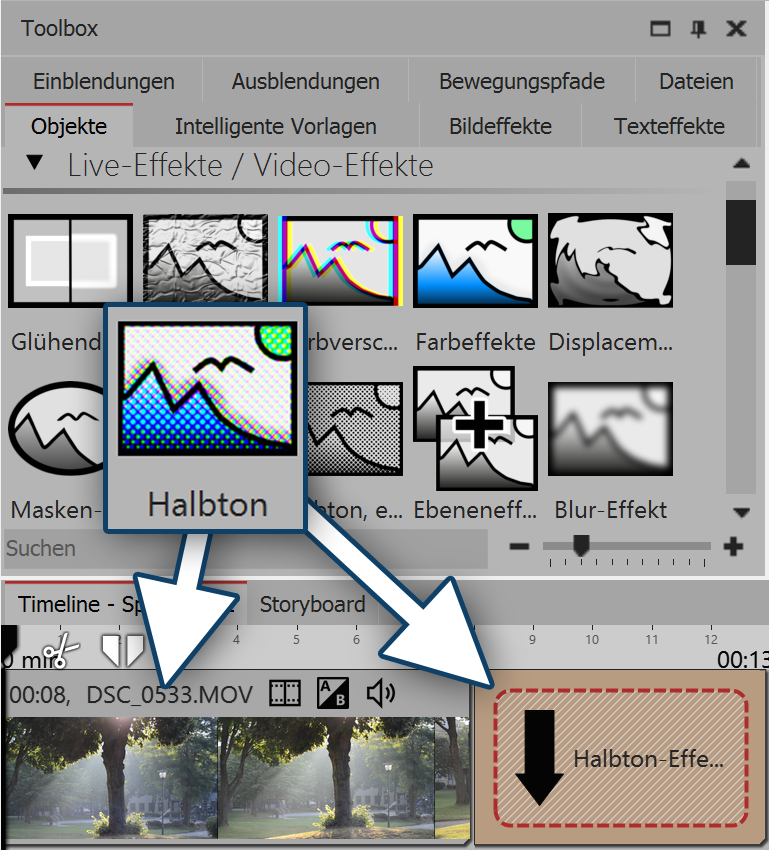 Halbton-Effekt einfügen
