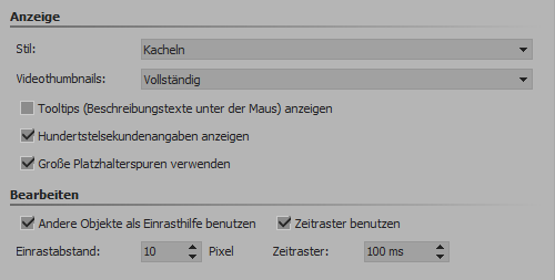 Programmeinstellungen