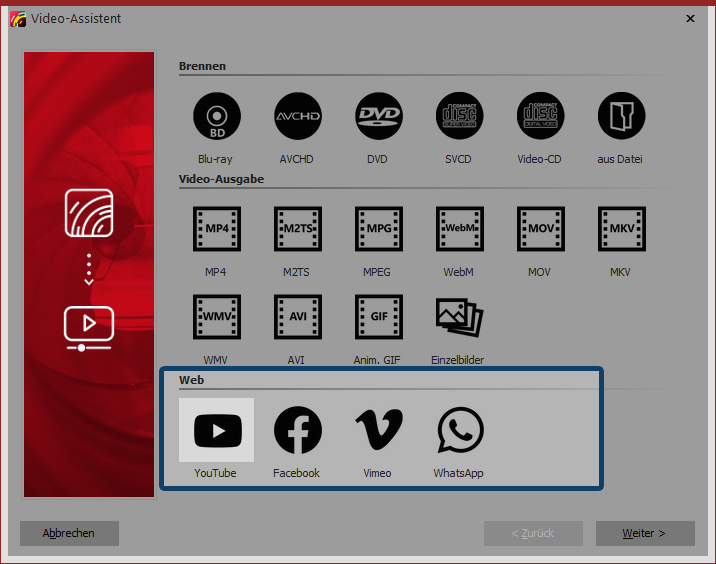Video-Assistent aufrufen
