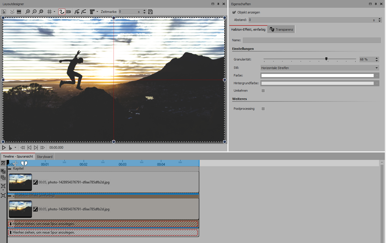 Bild bearbeiten mit den Halbton-Effekt (einfarbig) Bild bearbeiten mit den Halbton-Effekt (einfarbig)