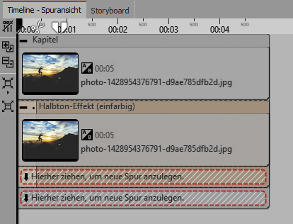 Aufbau in der Timeline
