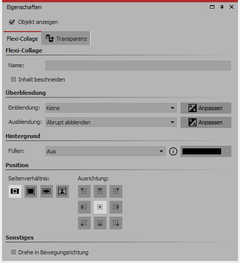 Eigenschaften für Flexi-Collage