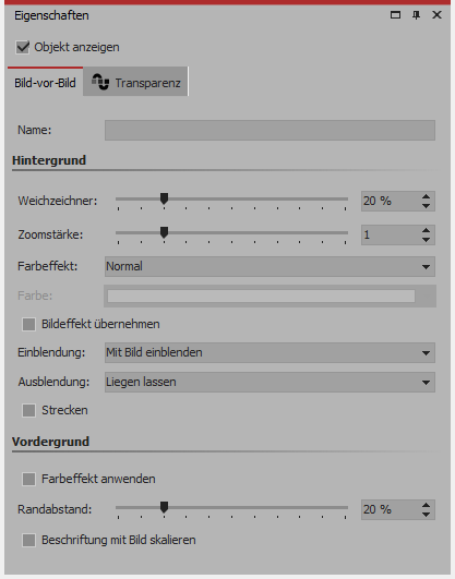 Einstellungen Bild-vor-Bild-Effekt
