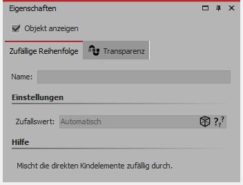Einstellungen für "Zufällige Reihenfolge"