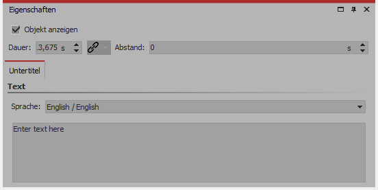 Sprache wählen und Text eingeben
