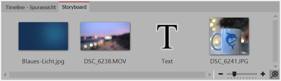 Storyboard-Ansicht in der Timeline