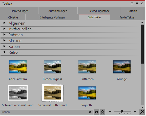 Bildeffekte in der Toolbox