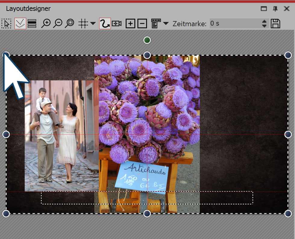 Bilder im Layoutdesigner verkleinern und positionieren