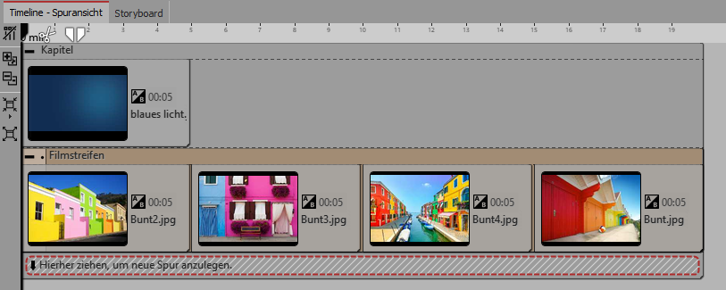 Filmstreifen mit Bildern füllen