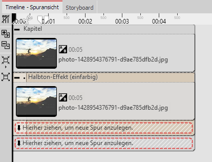 Aufbau in der Timeline