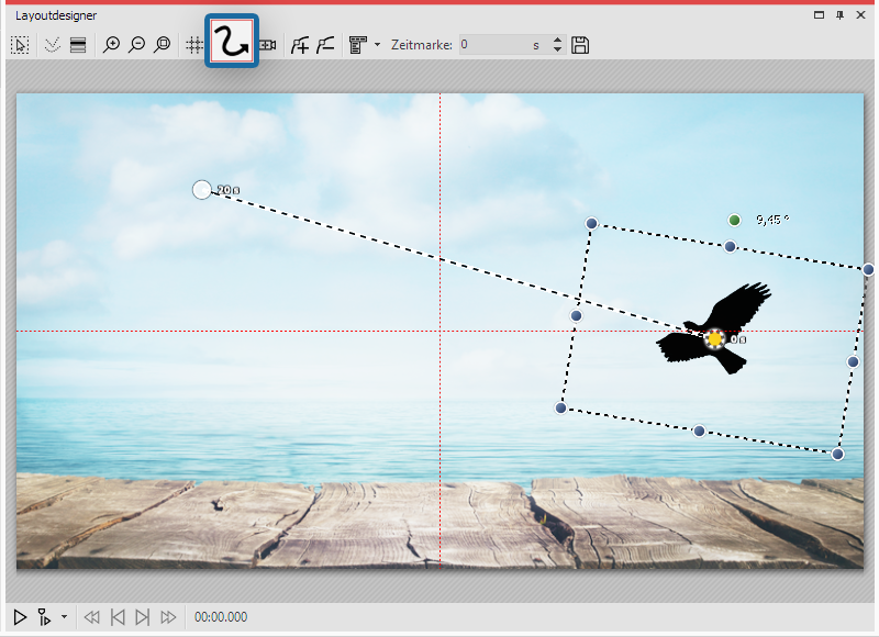 Vogel mit Flügelschlag