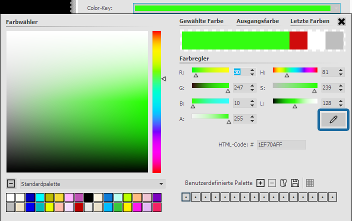 Farbe für Color-Key wählen