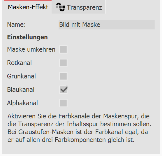Einstellungen für Masken-Effekt