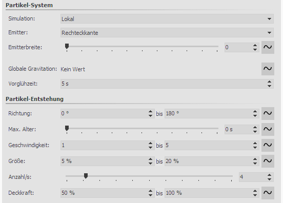 Erste Einstellungen für Partikel-Objekt