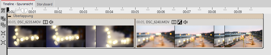 Überlappung in der Timeline Überlappung in der Timeline