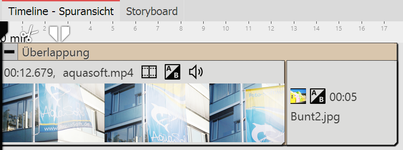 Video und Bild im Überlappen-Objekt