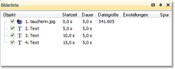 Mehrere Texte zu einem Bild in der Bilderliste
