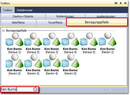 Ken Burns Effekte in der Toolbox