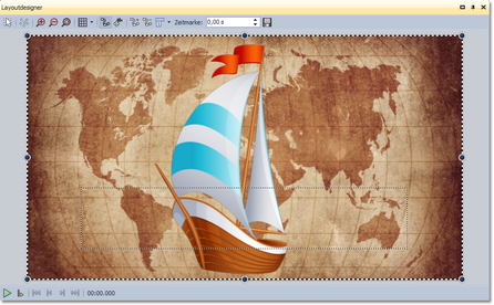 Schiff mit Hintergrundbild im Layoutdesigner