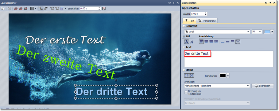Drei Texte nacheinander